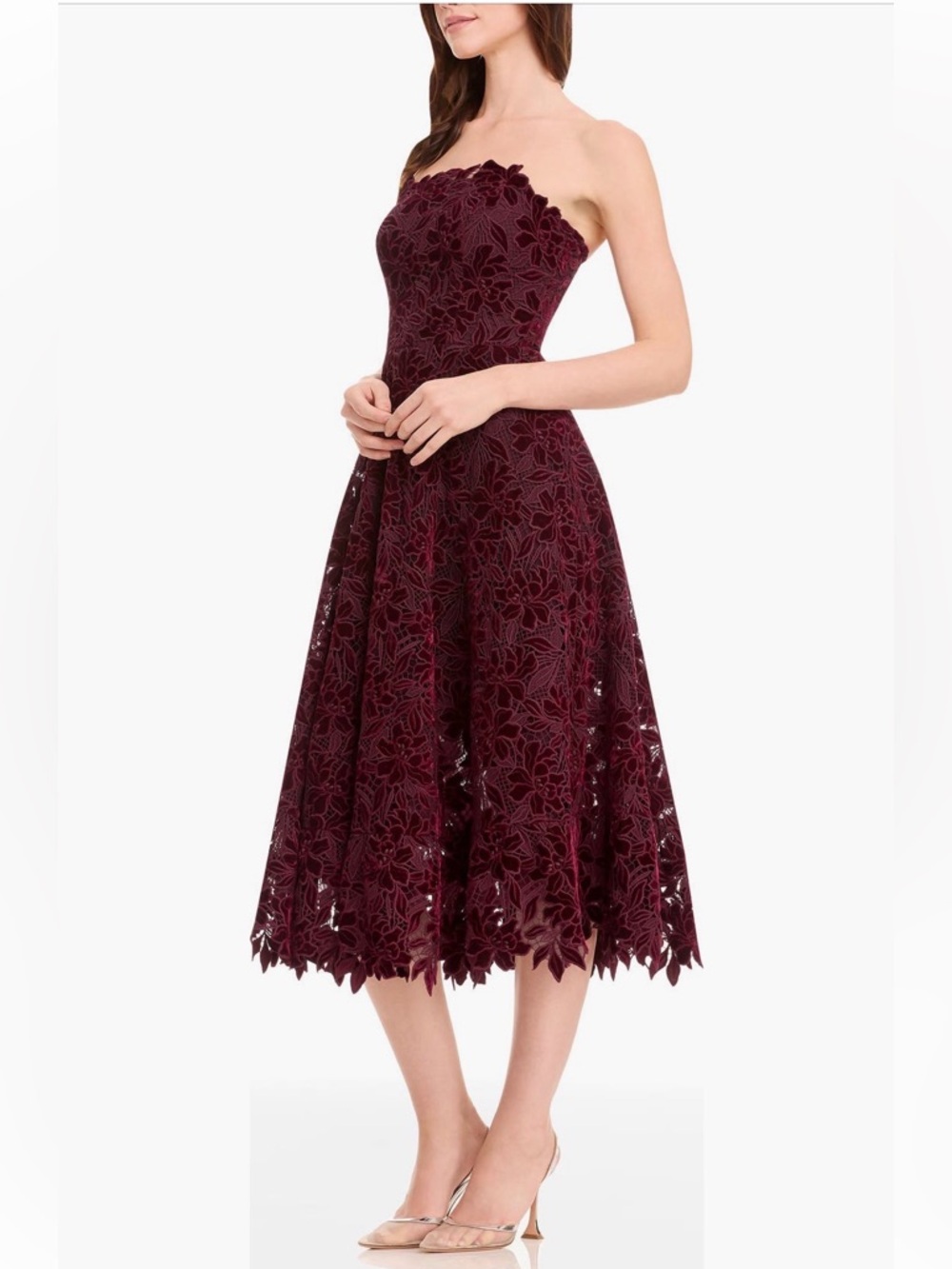 Dress The Population Kailyn Strapless Lace Cocktail Dress